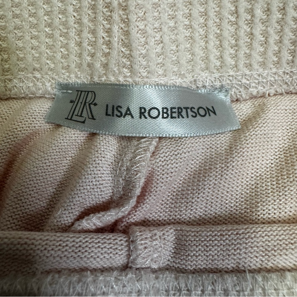 Lisa Robertson Pink Lounge Light Pants Size Small Pockets Elastic Waist Ribbed - Picture 10 of 11